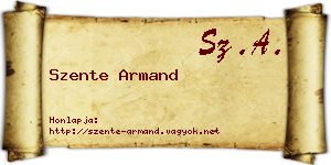 Szente Armand névjegykártya